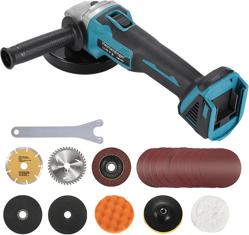 Heimerdinger Brushless Angle Grinder Compatible with Makita 18V Battery,4-1/2-Inch High-Power Angle Grinder for Metal,Tile Cutting and Grinding-Tool Only - Image 2